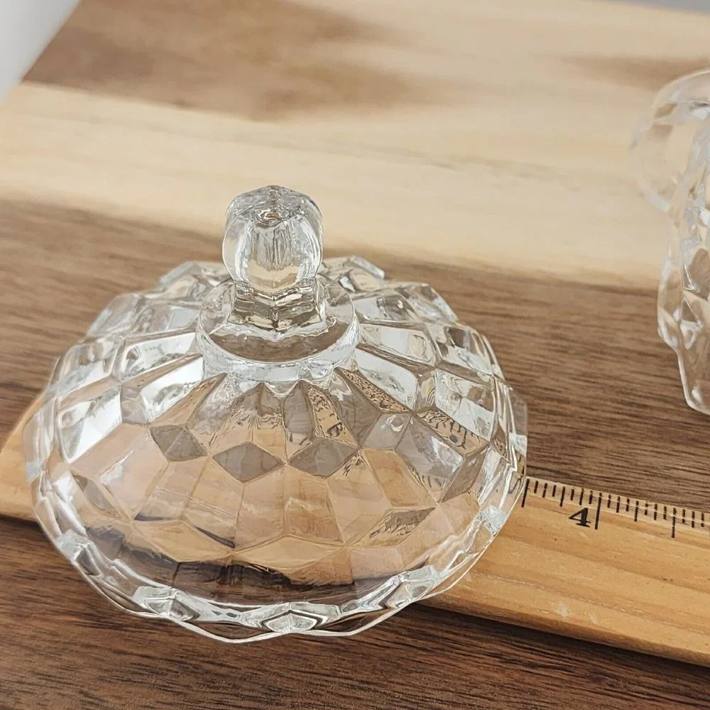 Colony Whitehall Clear Covered Sugar Bowl cube cubist glass midcentury vintage - Picture 15 of 16